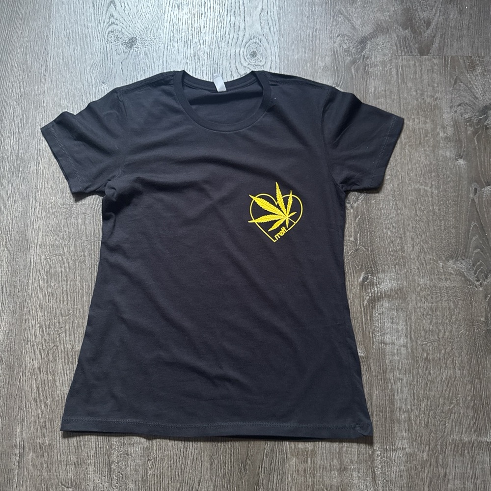 Melt Cosmetics Black Tee with Yellow Logo